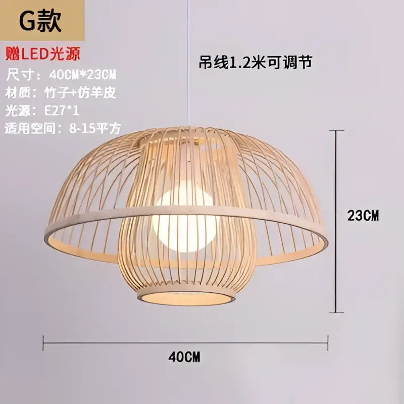 bamboo ceiling chandelier woven pendant light for garden