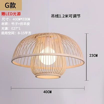 bamboo ceiling chandelier woven pendant light for garden