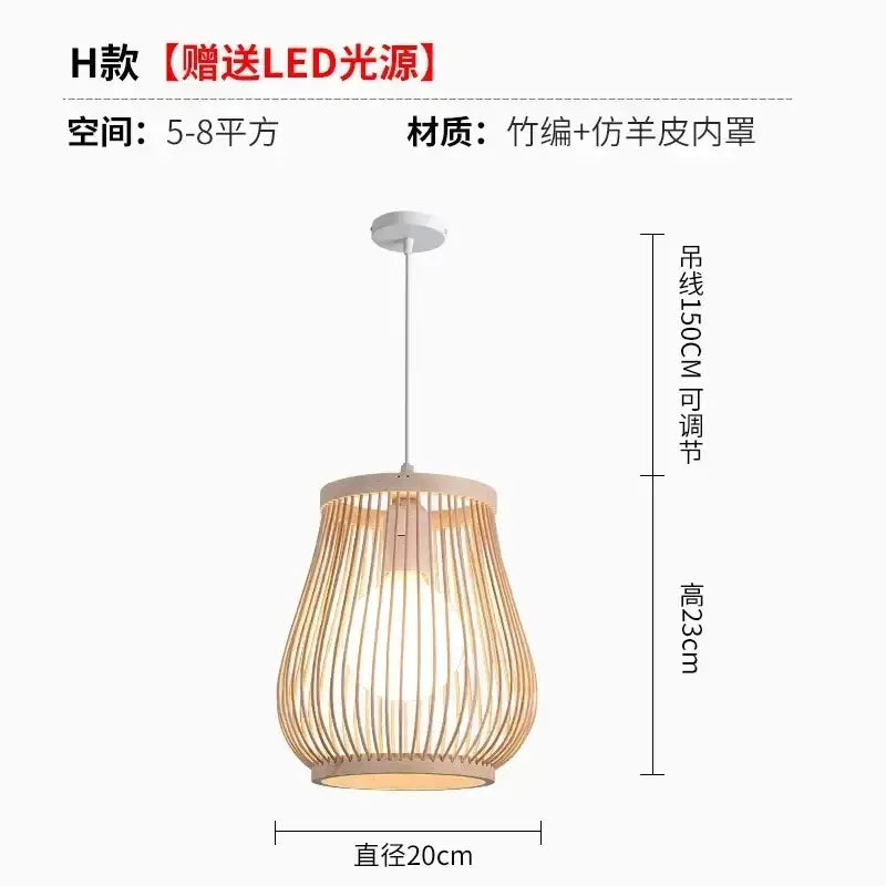 bamboo ceiling chandelier woven pendant light for garden