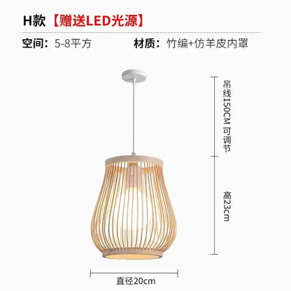 bamboo ceiling chandelier woven pendant light for garden