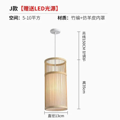 bamboo ceiling chandelier woven pendant light for garden