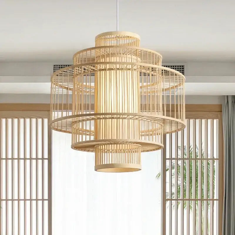 bamboo ceiling chandelier woven pendant light for garden