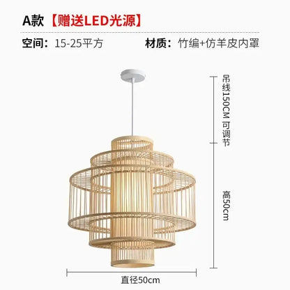 bamboo ceiling chandelier woven pendant light for garden