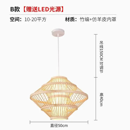bamboo ceiling chandelier woven pendant light for garden