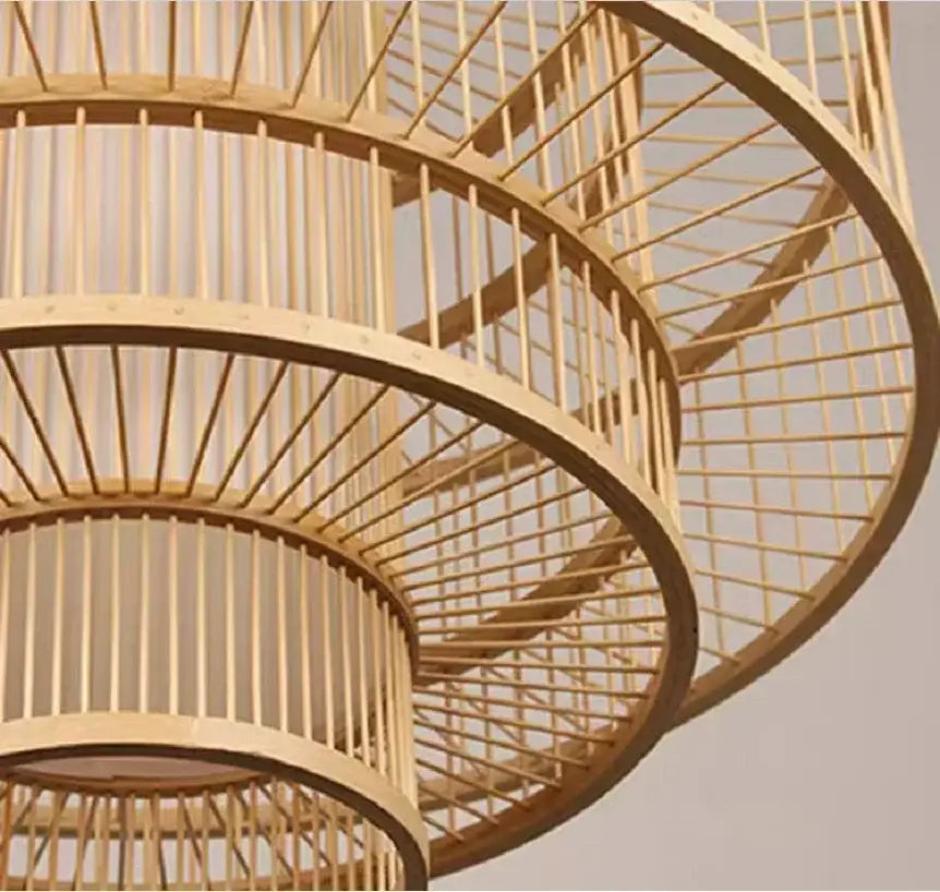 bamboo ceiling chandelier woven pendant light for garden