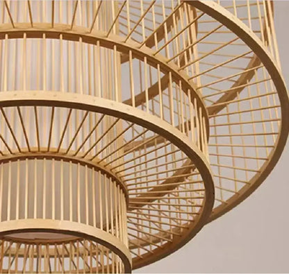 bamboo ceiling chandelier woven pendant light for garden