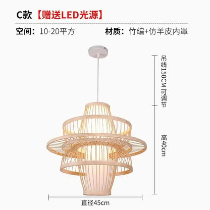 bamboo ceiling chandelier woven pendant light for garden