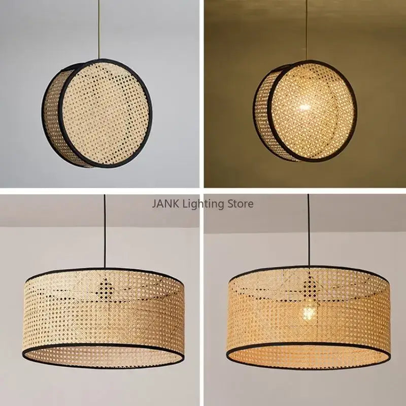 bamboo core rattan chandelier kitchen pendant light