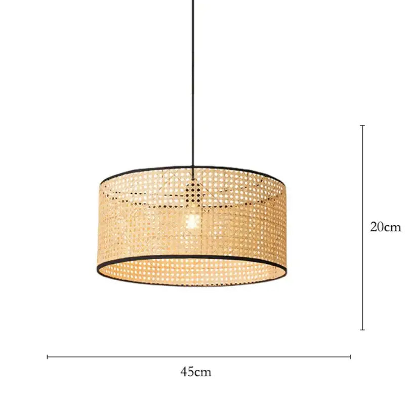 bamboo core rattan chandelier kitchen pendant light