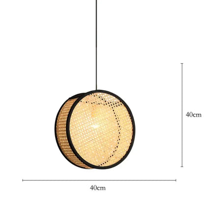 bamboo core rattan chandelier kitchen pendant light