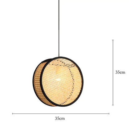 bamboo core rattan chandelier kitchen pendant light