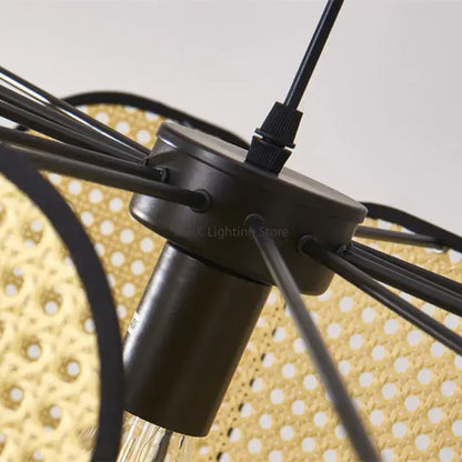 bamboo core rattan chandelier kitchen pendant light