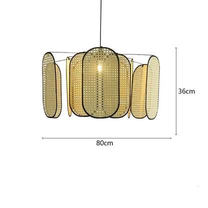 bamboo core rattan chandelier kitchen pendant light