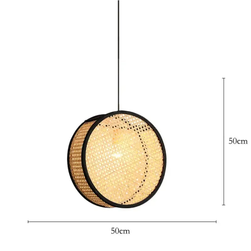 bamboo core rattan chandelier kitchen pendant light