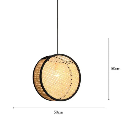 bamboo core rattan chandelier kitchen pendant light