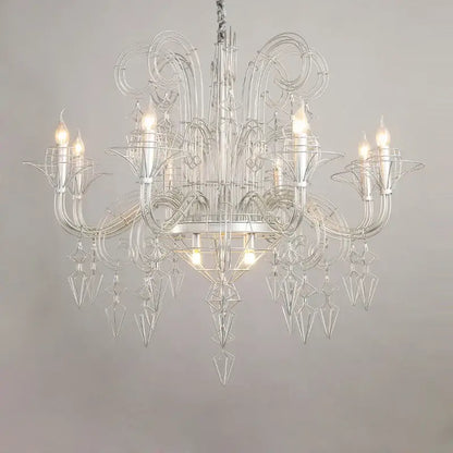 baroque iron designer led chandelier foyer hanging lamp