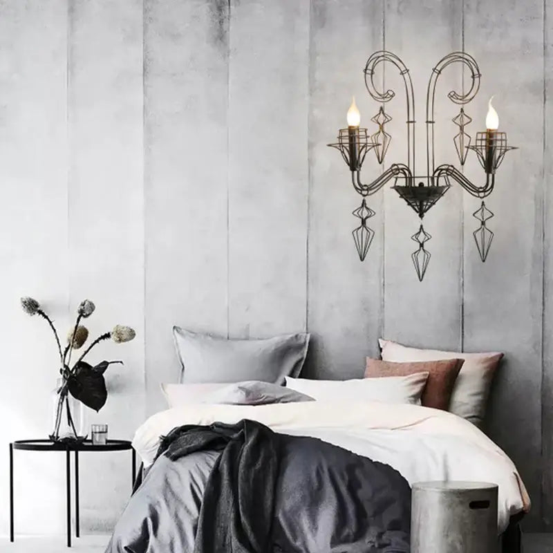 baroque iron designer led chandelier foyer hanging lamp