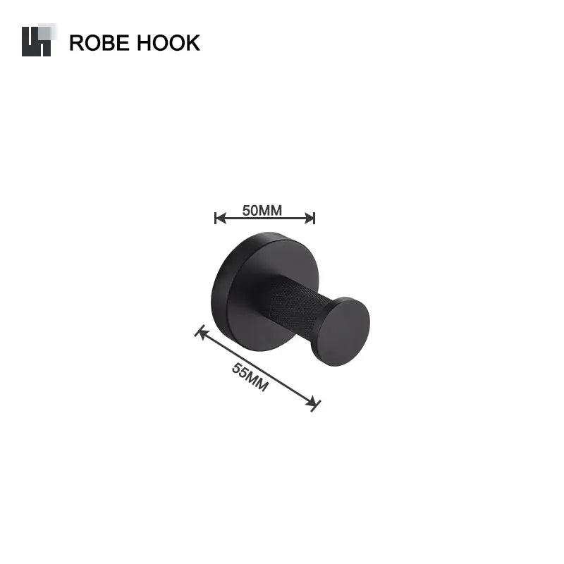 Matte black and frosted glass bathroom hardware set