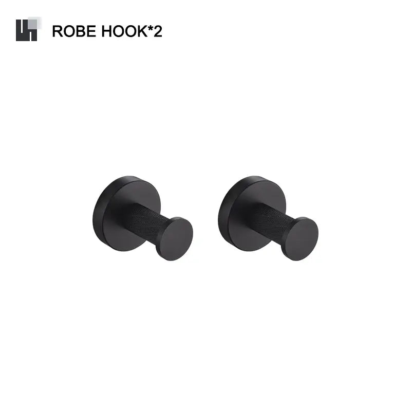 Matte black and frosted glass bathroom hardware set