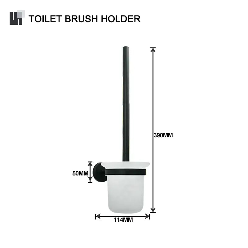 Matte black and frosted glass bathroom hardware set