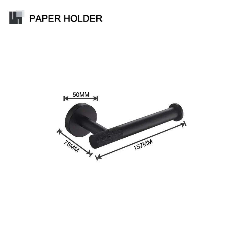 Matte black and frosted glass bathroom hardware set