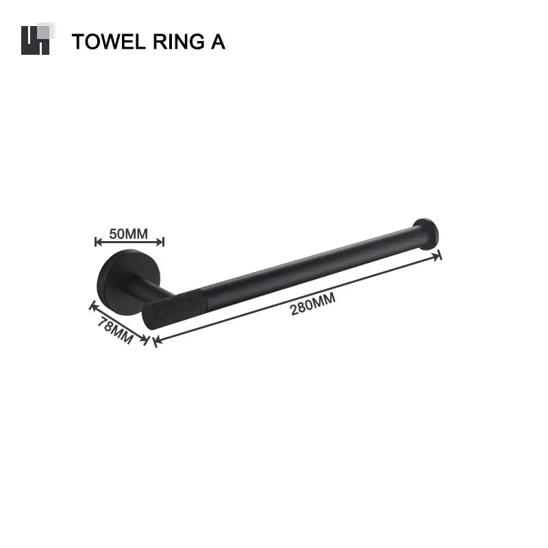Matte black and frosted glass bathroom hardware set
