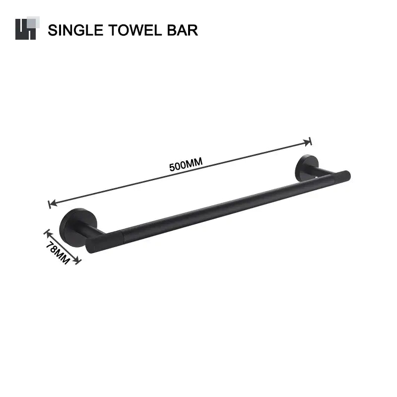 Matte black and frosted glass bathroom hardware set