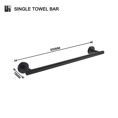 Matte black and frosted glass bathroom hardware set