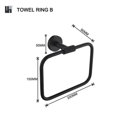 Matte black and frosted glass bathroom hardware set