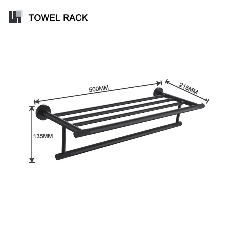 Matte black and frosted glass bathroom hardware set
