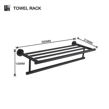 Matte black and frosted glass bathroom hardware set