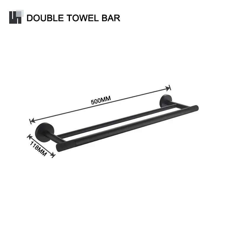 Matte black and frosted glass bathroom hardware set