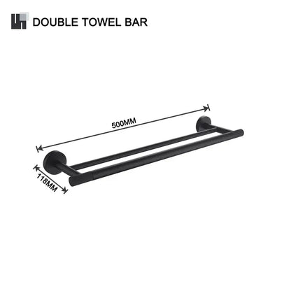 Matte black and frosted glass bathroom hardware set