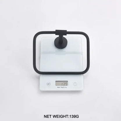 Matte black and frosted glass bathroom hardware set