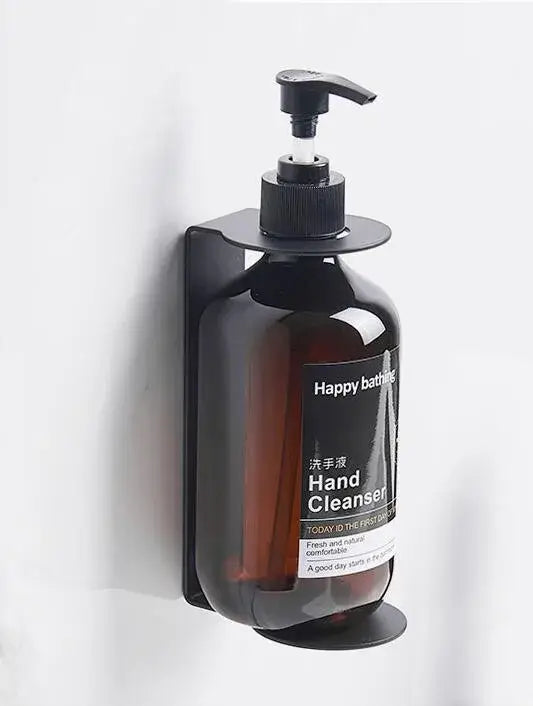 Modern black wall mounted liquid soap dispenser bathroom amber glass