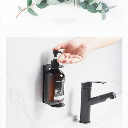 Modern black wall mounted liquid soap dispenser bathroom amber glass
