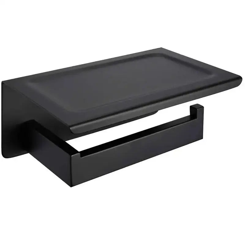 Modern matte black bathroom multi-function holder with shelf