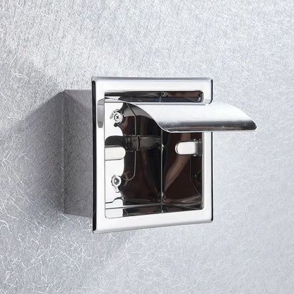 Modern matte black roll paper holder & towel rack bathroom storage
