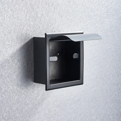 Modern matte black roll paper holder & towel rack bathroom storage