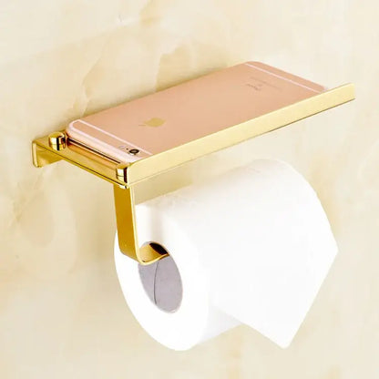 Modern gold paper phone holder shelf silver & gold bathroom rack