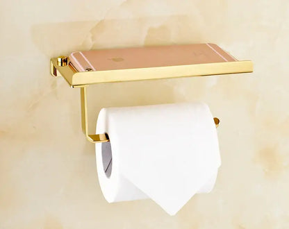 Modern gold paper phone holder shelf silver & gold bathroom rack