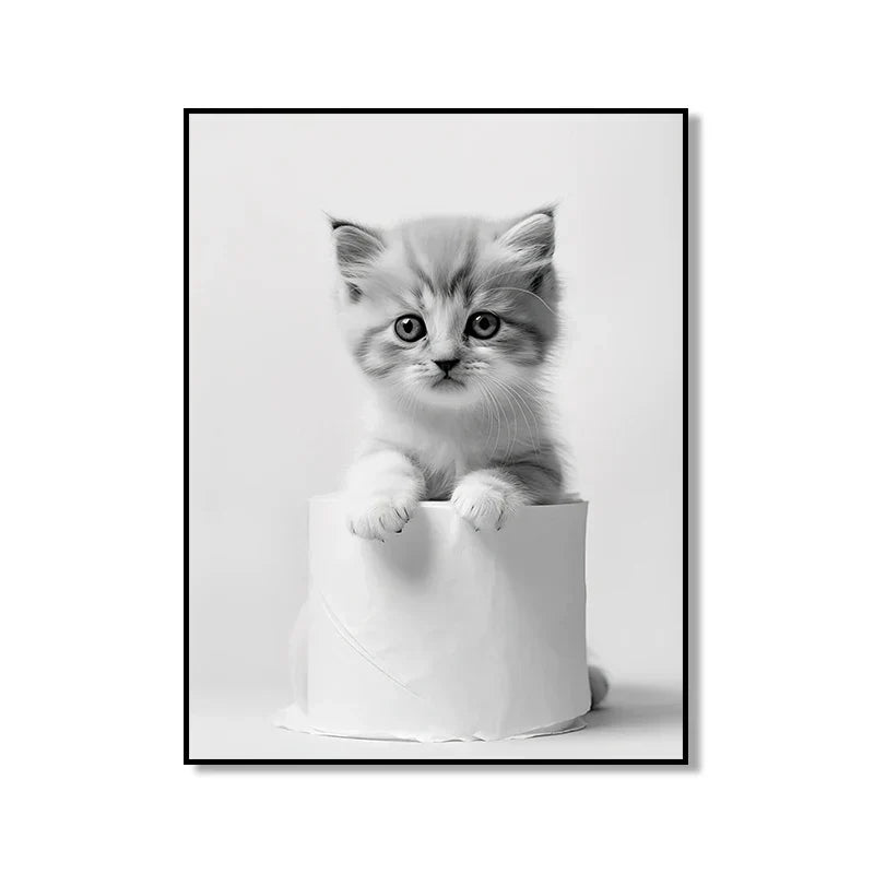 DecorBites™ Bathroom Wall Art: Cute Animal Canvas Posters