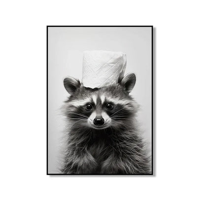 DecorBites™ Bathroom Wall Art: Cute Animal Canvas Posters