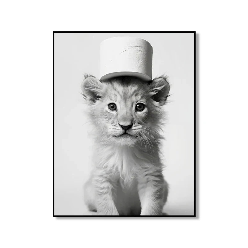 DecorBites™ Bathroom Wall Art: Cute Animal Canvas Posters