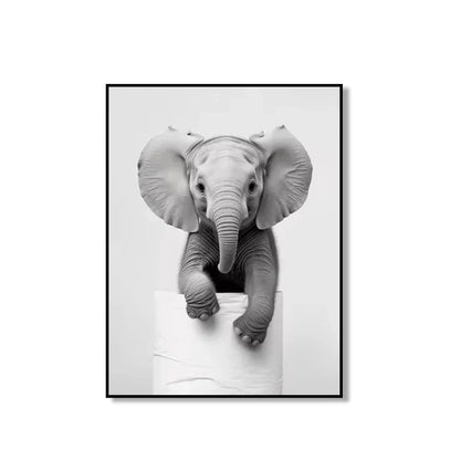 DecorBites™ Bathroom Wall Art: Cute Animal Canvas Posters
