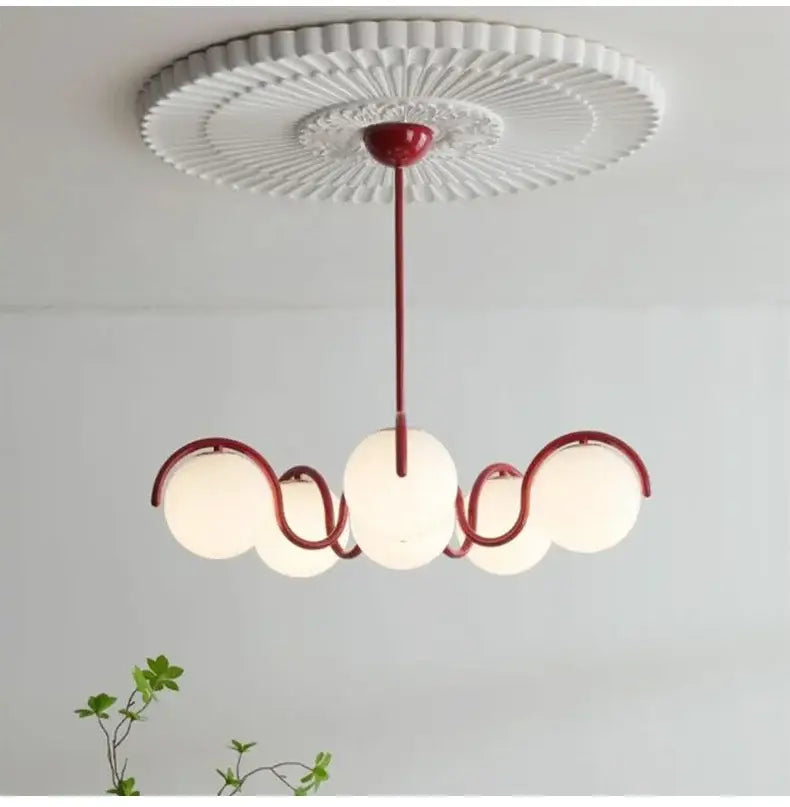 Modern gold & frosted glass pendant light – living room chandelier