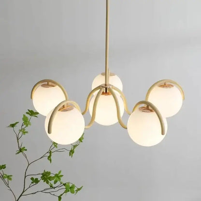 Modern gold & frosted glass pendant light – living room chandelier
