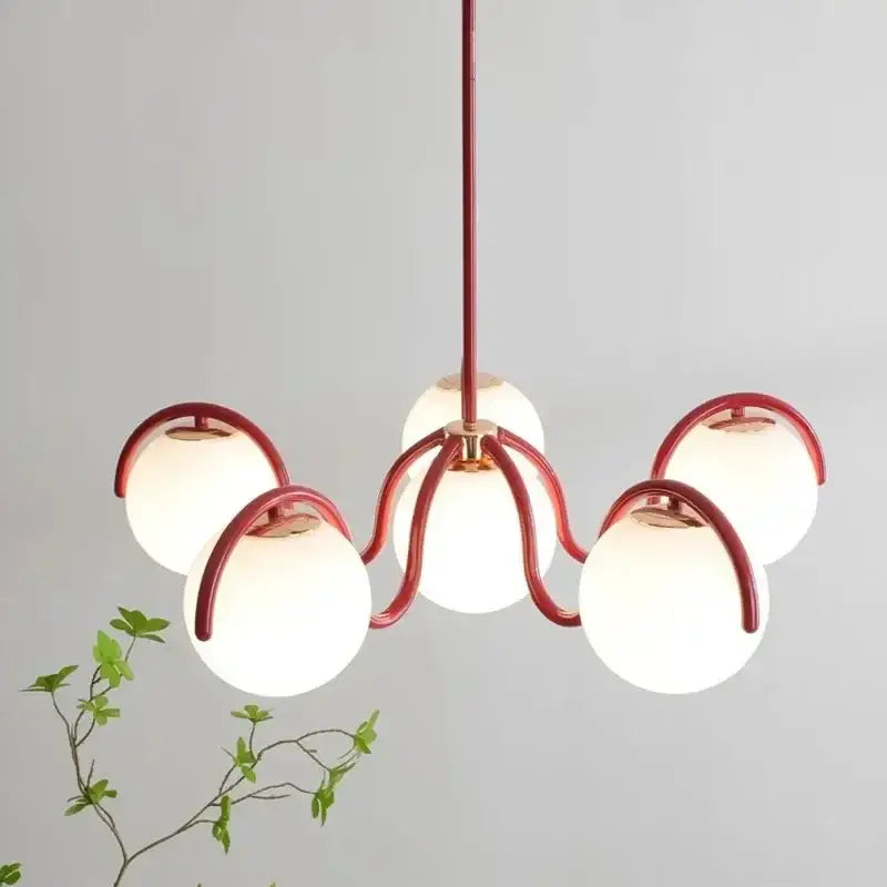 Modern gold & frosted glass pendant light – living room chandelier