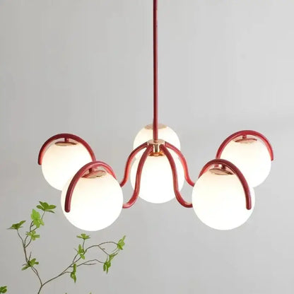Modern gold & frosted glass pendant light – living room chandelier
