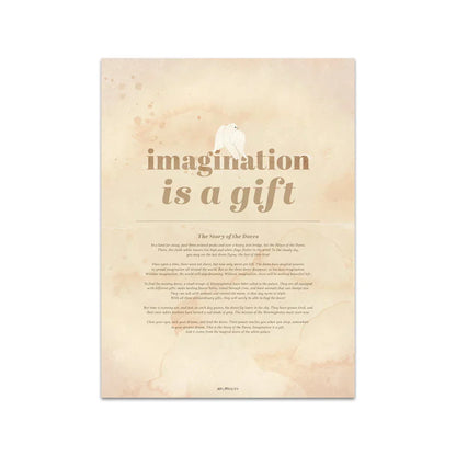 DecorBites™ Beige Rabbit Girl Canvas Print for Kidsató Room